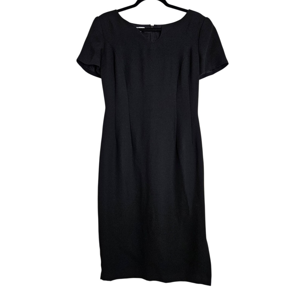 Maggy London Sheath Dress Size 8 Knee‎ Length Short Sleeve Black Office Career